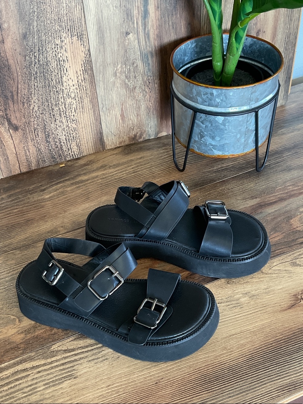 Princess Polly Aja Buckle Chunky Platform Sandals 8
